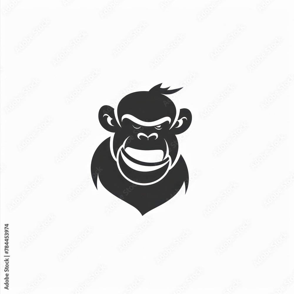 Naklejka premium Monkey Vector Logotype, Generative AI