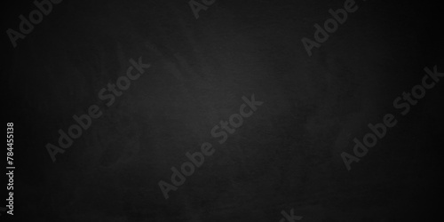 Dark black wall grunge textured concrete backdrop background. Panorama dark grey black slate gradient background or texture. Vector black concrete texture. Stone wall background.