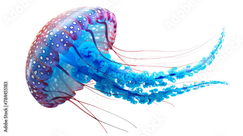 Beautiful Jellyfish Isolated on a Transparent PNG Background © DX