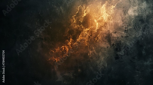 Black textured abstract background with lights, smoke, lamps, fantastic, dark, magic