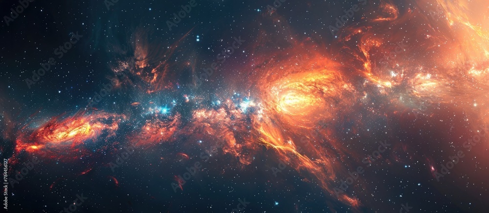 Interstellar Odyssey A Cosmic Dance of Light Color and Celestial Grandeur