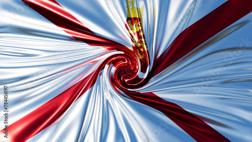 Spiral of Jersey Flag - Abstract Representation of National Identity