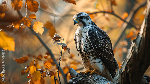 Gyrfalcon in wild nature. Copy Space. photo