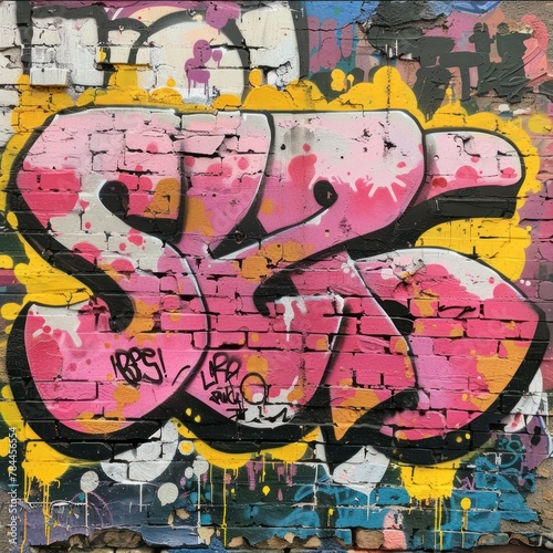 A graffiti painted on street wall