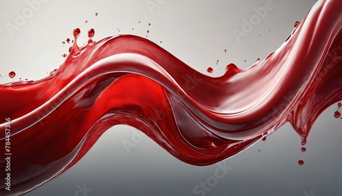 Red liquid abstract wave