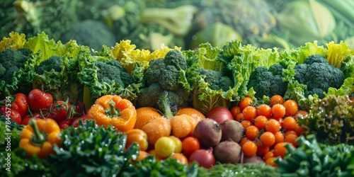 Variety of fruits and vegetables displayed