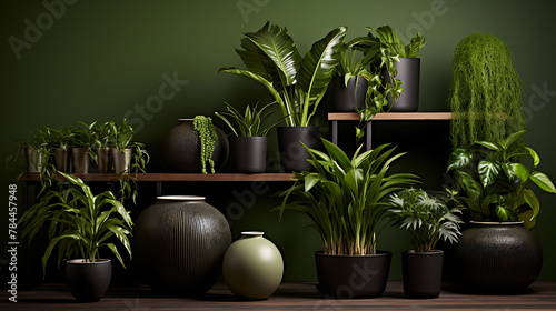 Green plants in pots or vases create an atmosphere of freshness