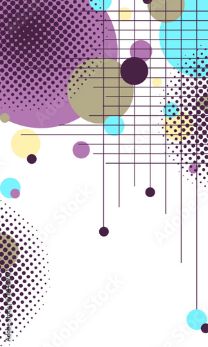 Vertical Background. Background with circles and lines. Technological base with high-tech digital data transmission system and computer-aided electronic design
