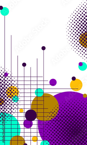 Vertical Background. Background with circles and lines. Technological base with high-tech digital data transmission system and computer-aided electronic design