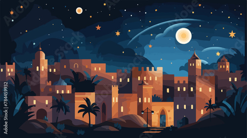 Moroccan Nights .. 2d flat cartoon vactor illustration