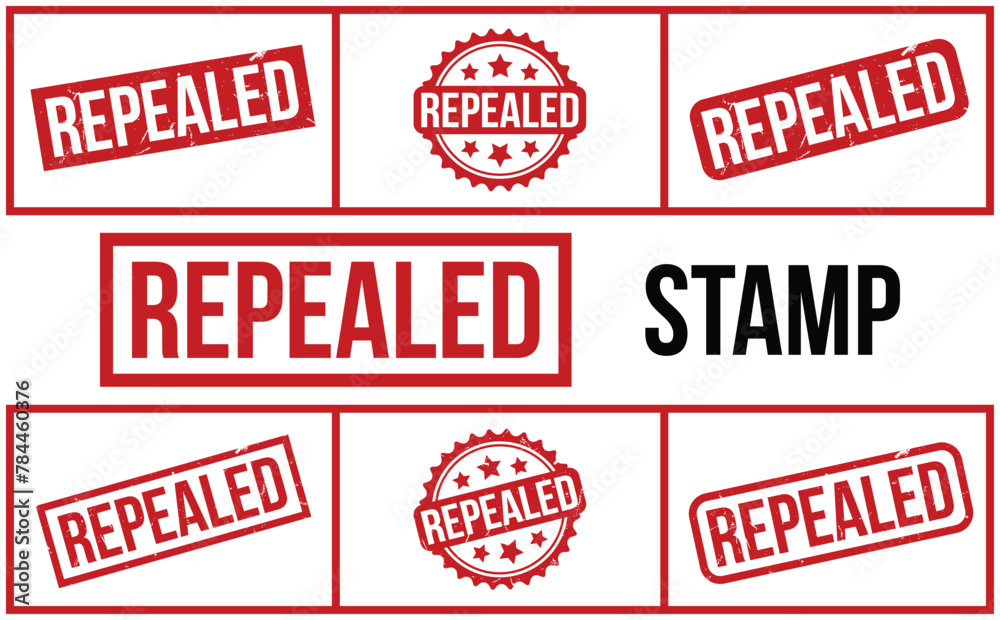 Repealed Stamp. Red Repealed Rubber grunge Stamp - obrazy, fototapety, plakaty 