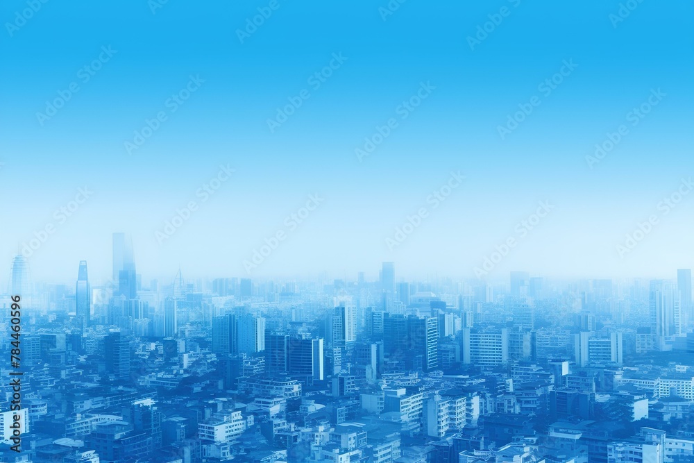 blue city skyline made by midjourney