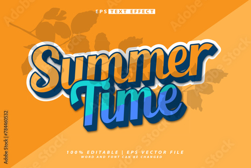 Summer lettering editable text effect 3d text mockup,
