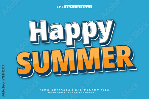 Summer lettering editable text effect 3d text mockup, 