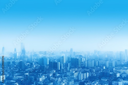 blue city skyline made by midjourney