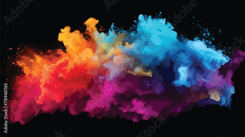 Multicolor powder explosion on black background. Co