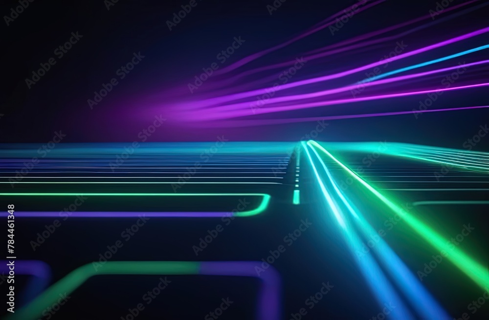 Green and violet background with lines. Abstract neon background with gradient and stripes. Green and violet background with lines. Abstract neon background with gradient and stripes.