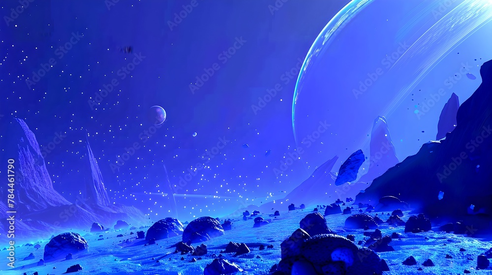 Surreal Space Landscape with Vibrant Colors, Alien Planet Scenery ...
