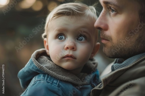 A man holding a small child in his arms. Suitable for family and parenting concepts