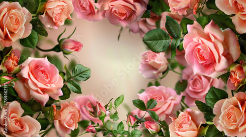 rose petals frame