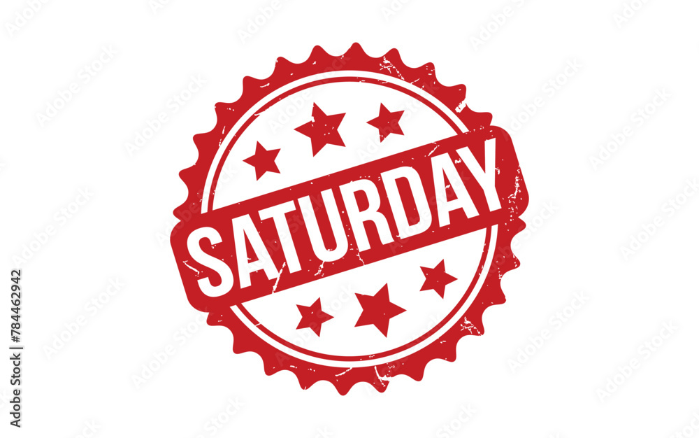 Saturday Stamp. Red Saturday Rubber grunge Stamp Saturday Stamp. Red Saturday Rubber grunge Stamp