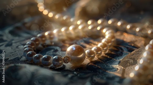 Close up view of a bunch of pearls. Perfect for jewelry stores