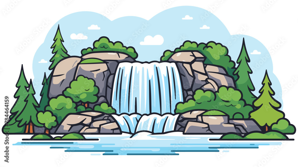 Nature waterfall icon. Outline nature waterfall vector