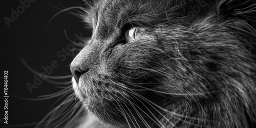 A striking black and white photo of a cat. Perfect for animal lovers