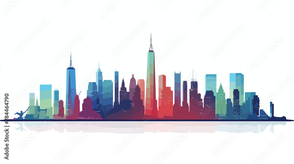 New York City skyscrapers. Skyline silhouette isolated