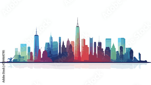 New York City skyscrapers. Skyline silhouette isolated © Hyper