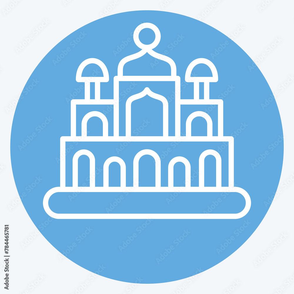Icon New Delhi. related to Capital symbol. blue eyes style. simple design editable. simple illustration Icon New Delhi. related to Capital symbol. blue eyes style. simple design editable. simple illustration