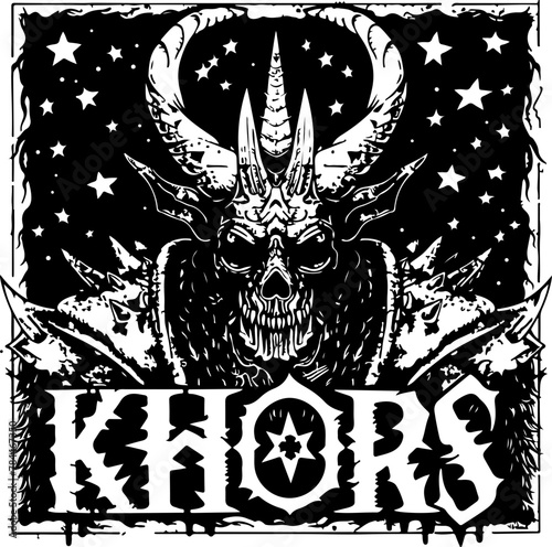 The enigmatic presence of Khors, draped in a cloak of stars, captures the mystique of night skies in Slavic myth.