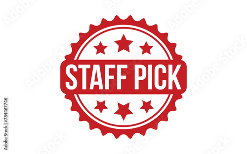Staff Pick Stamp. Red Staff Pick Rubber grunge Stamp
