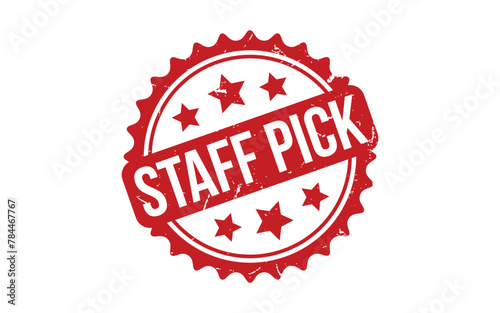 Staff Pick Stamp. Red Staff Pick Rubber grunge Stamp