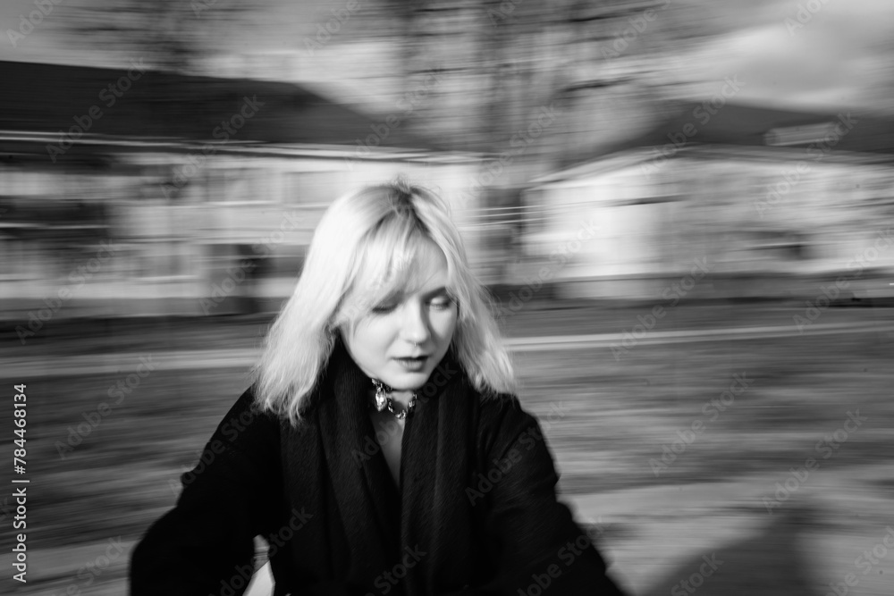 Young beautiful blonde girl in black and white photographs. Young beautiful blonde girl in black and white photographs.