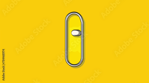 Open safety pin icon in flat style on a yellow background