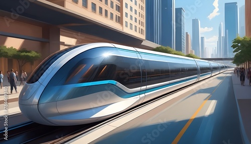 high-speed hyperloop transit network, futuristic train