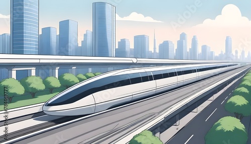 high-speed hyperloop transit network, futuristic train