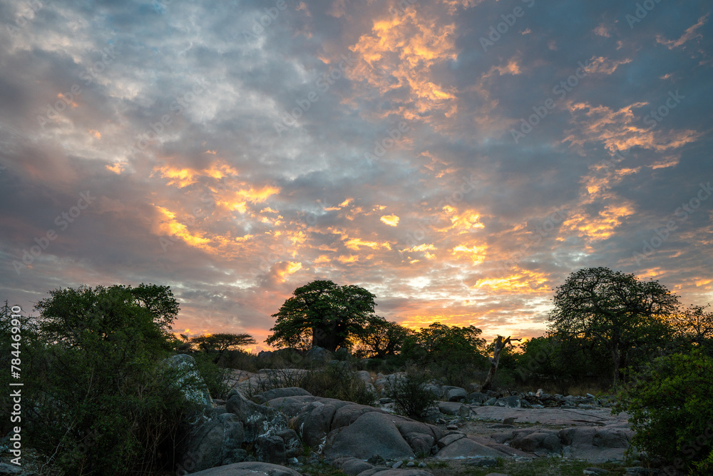 Sunset at Kubu Island, Botswana