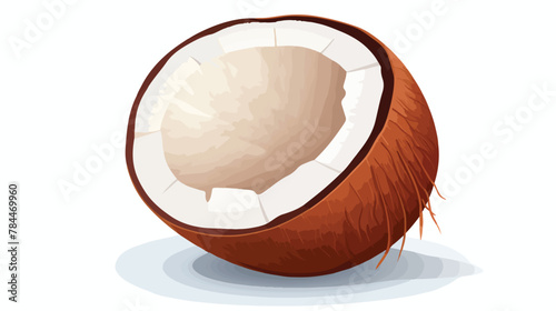 Organic half coconut icon. Isometric of organic hal