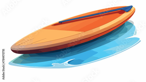 Paddleboard 3d vector illustration. Surfboard with photo