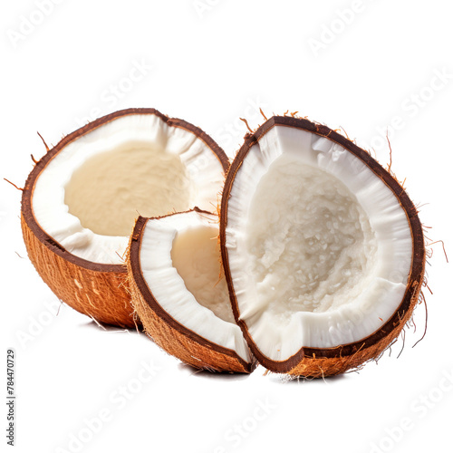 coconut isolated on white background. for design kitchen, bio food, menu, healthy eating, textiles, market.