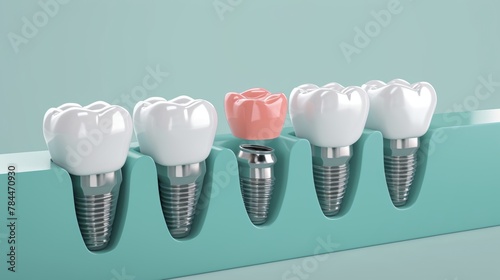 Teeth implants with metal