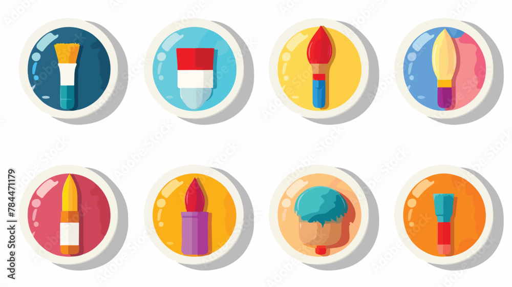 Painting icons set. Flat illustration of 9 painting