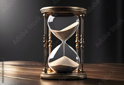 Clean Dark Background Aesthetic Retro Hourglass Time
