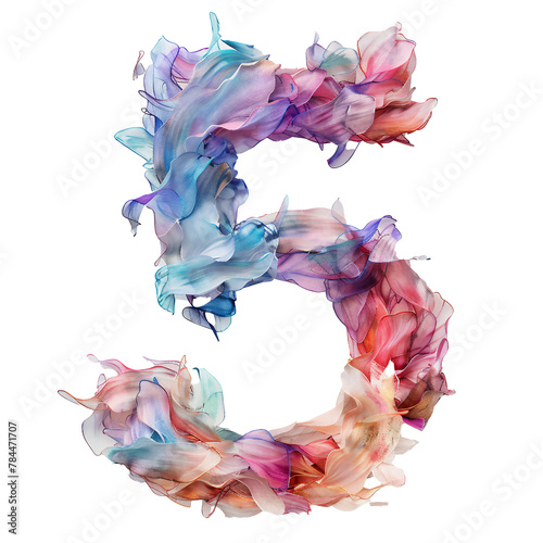 Colorful watercolor aquarelle font number, hand draw abc alphabet letter. 