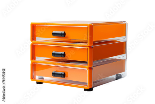 Towering Trio: Three Stacked Drawers. On White or PNG Transparent Background.