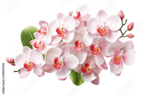 Whispers of Elegance: Pink and White Floral Bouquet. On White or PNG Transparent Background.