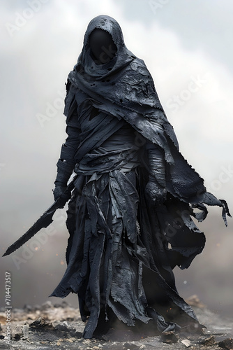 Cloaked Wandering Ronin A Haunting Supernatural Encounter in Cinematic Style