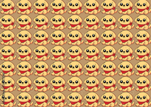 Puppy dog, dog, with scarf around its neck, pattern in pet theme